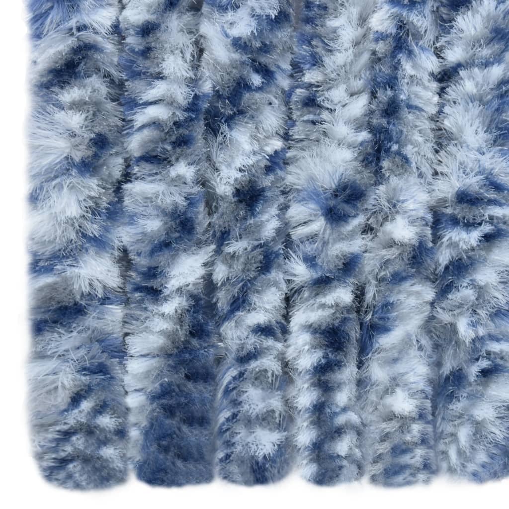 vidaXL kék és fehér zsenília rovarfüggöny 90 x 200 cm