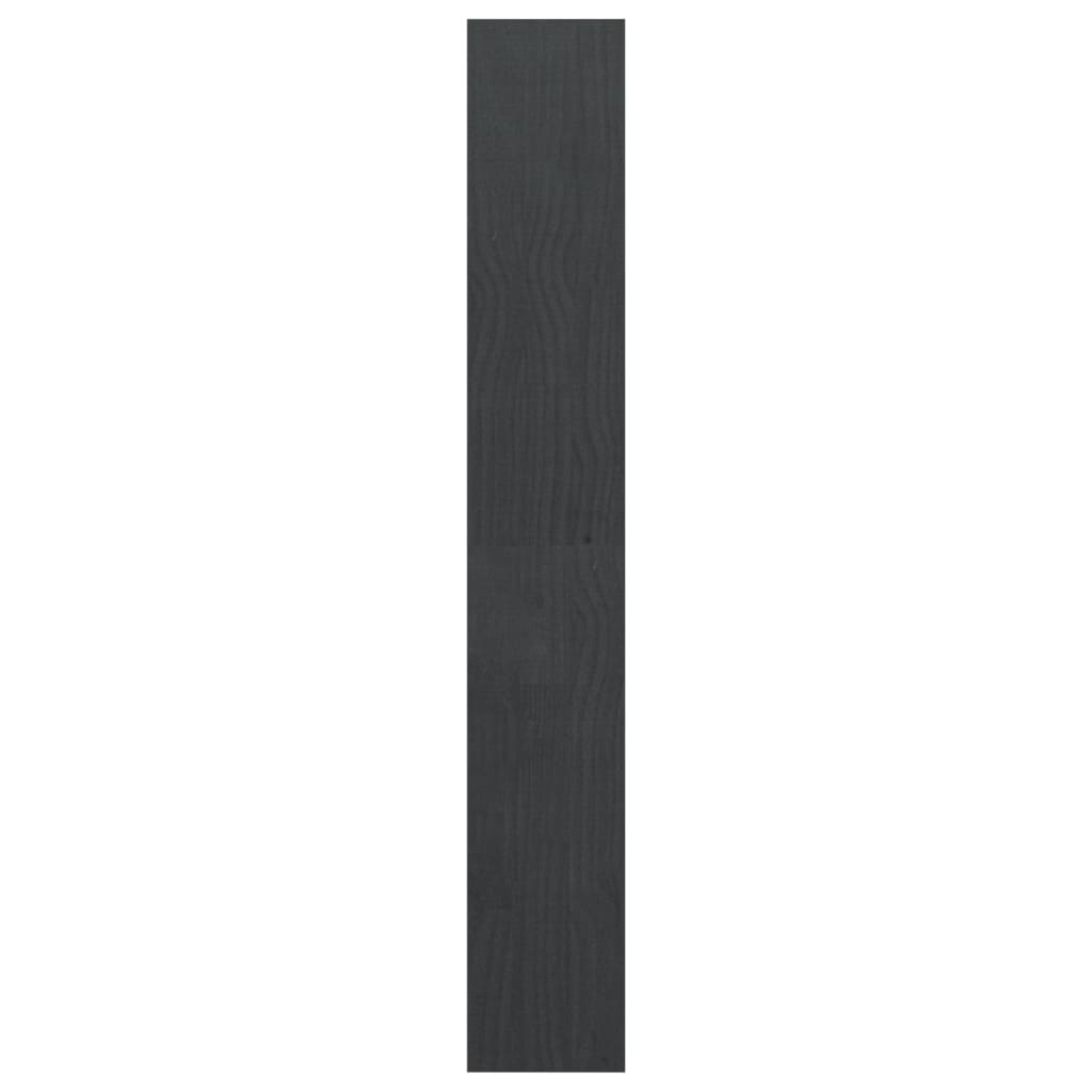 vidaXL szürke tömör fenyőfa könyvszekrény/térelválasztó 100x30x200 cm