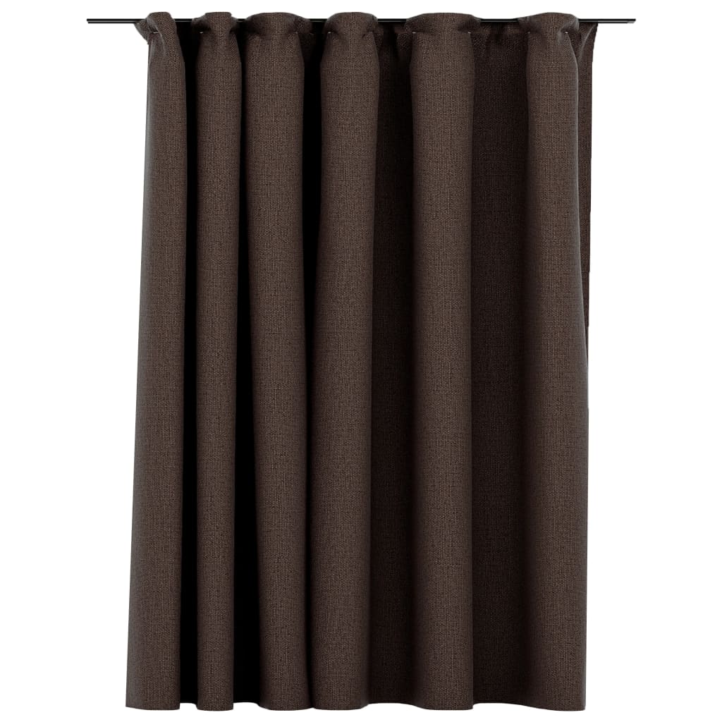vidaXL tópszínű vászonhatású sötétítőfüggöny kampókkal 290x245 cm