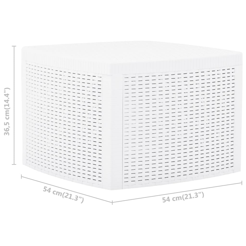 vidaXL fehér műanyag kisasztal 54 x 54 x 36,5 cm