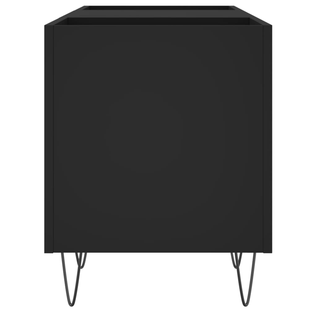 vidaXL fekete szerelt fa hanglemezszekrény 121x38x48 cm