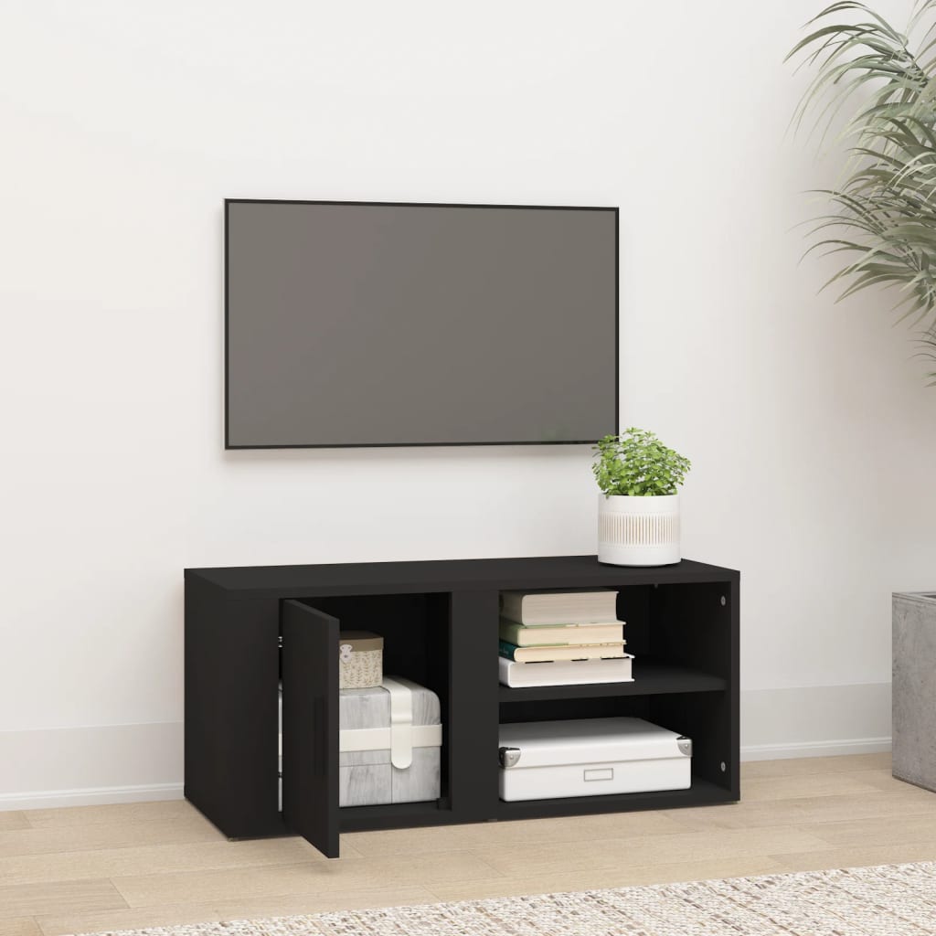 vidaXL fekete szerelt fa TV-szekrény 80x31,5x36 cm