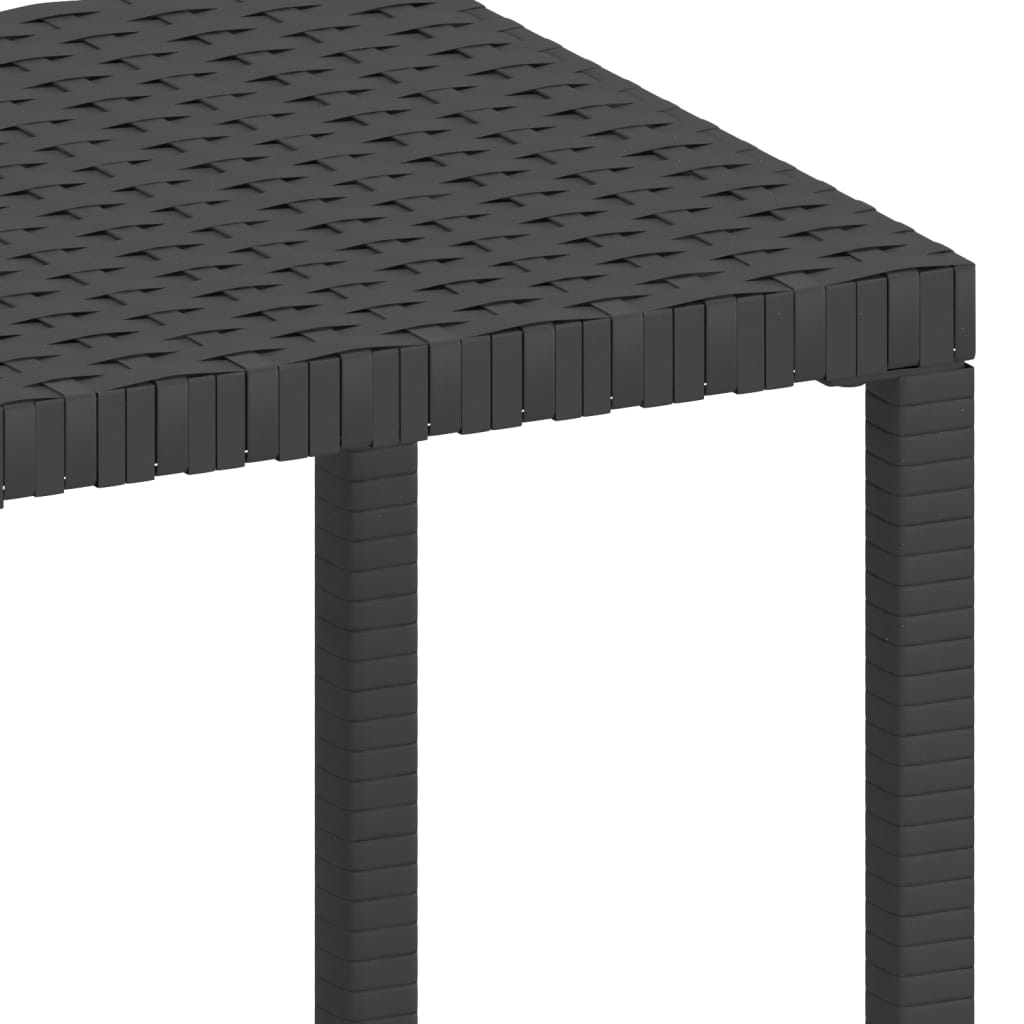 vidaXL 2 db fekete polyrattan napozóágy asztallal
