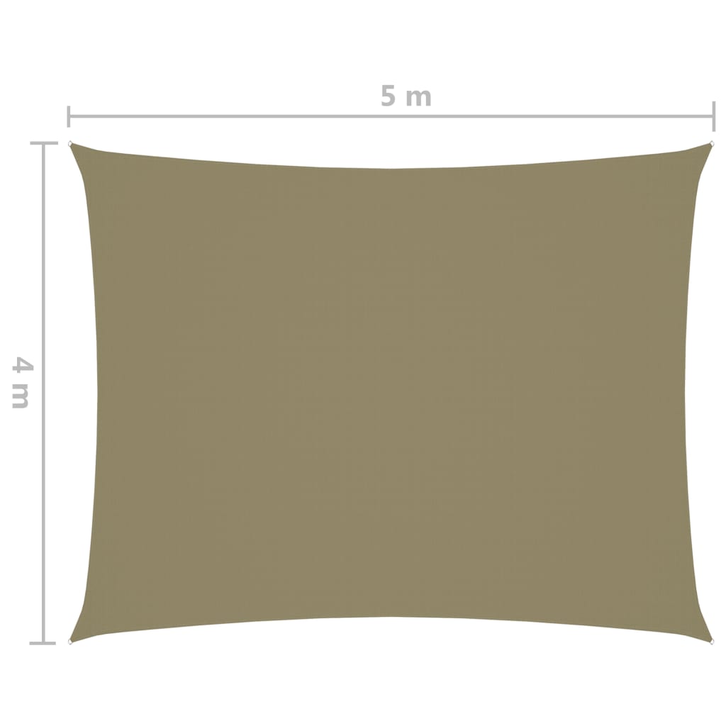 vidaXL bézs téglalap alakú oxford-szövet napvitorla 4 x 5 m