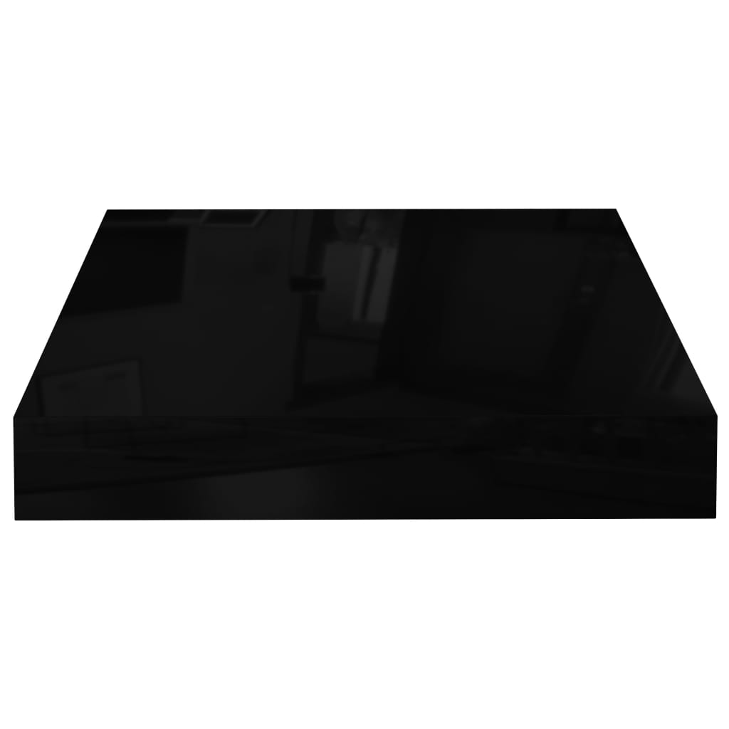 vidaXL magasfényű fekete MDF lebegő fali polc 23 x 23,5 x 3,8 cm