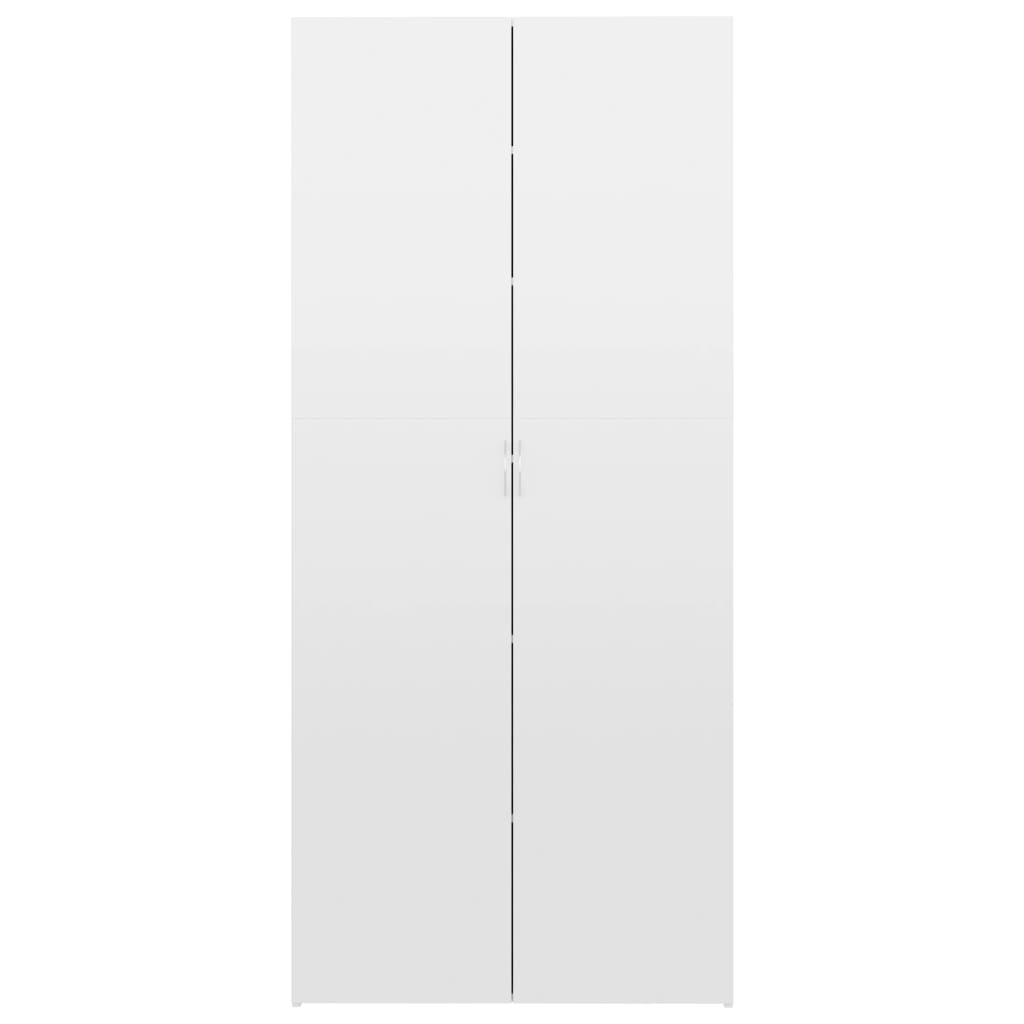 vidaXL magasfényű fehér szerelt fa cipőszekrény 80 x 35,5 x 180 cm