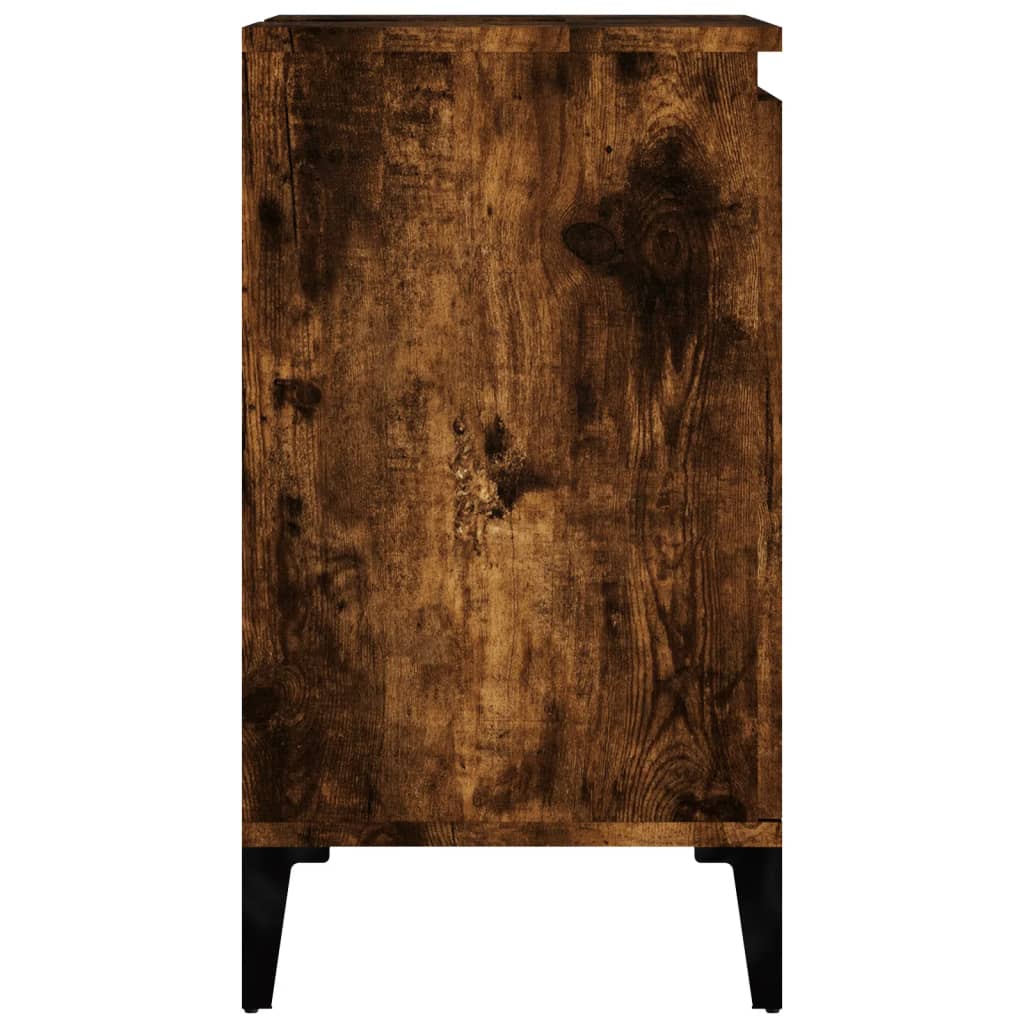 vidaXL füstös tölgyszínű szerelt fa mosdószekrény 58x33x60 cm