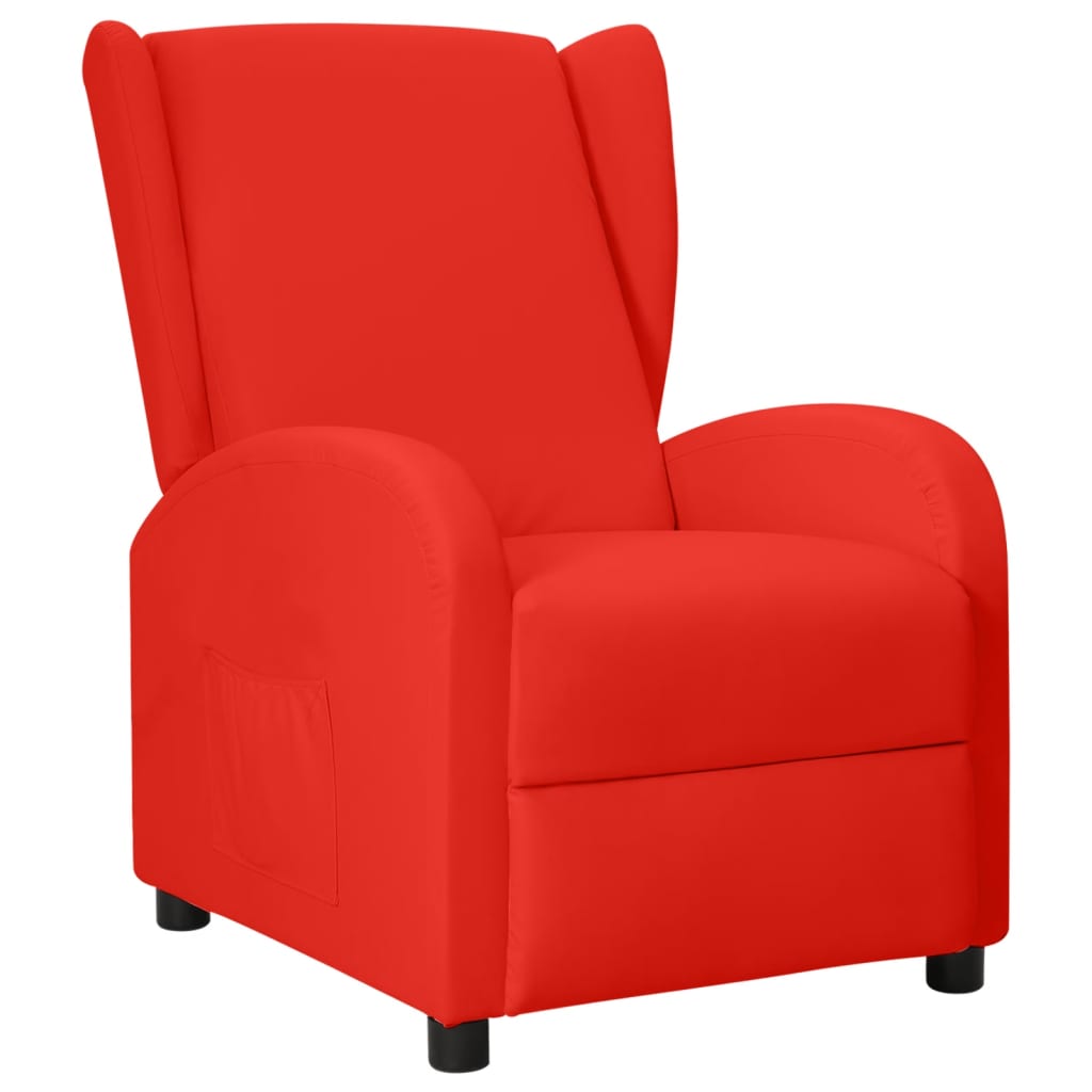 vidaXL piros műbőr magas háttámlájú dönthető fotel
