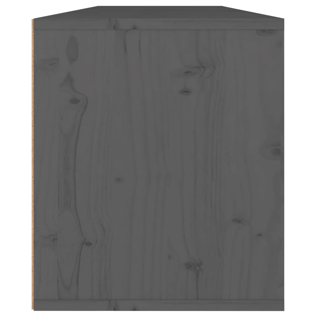 vidaXL 2 darab szürke tömör fenyőfa faliszekrény 60 x 30 x 35 cm