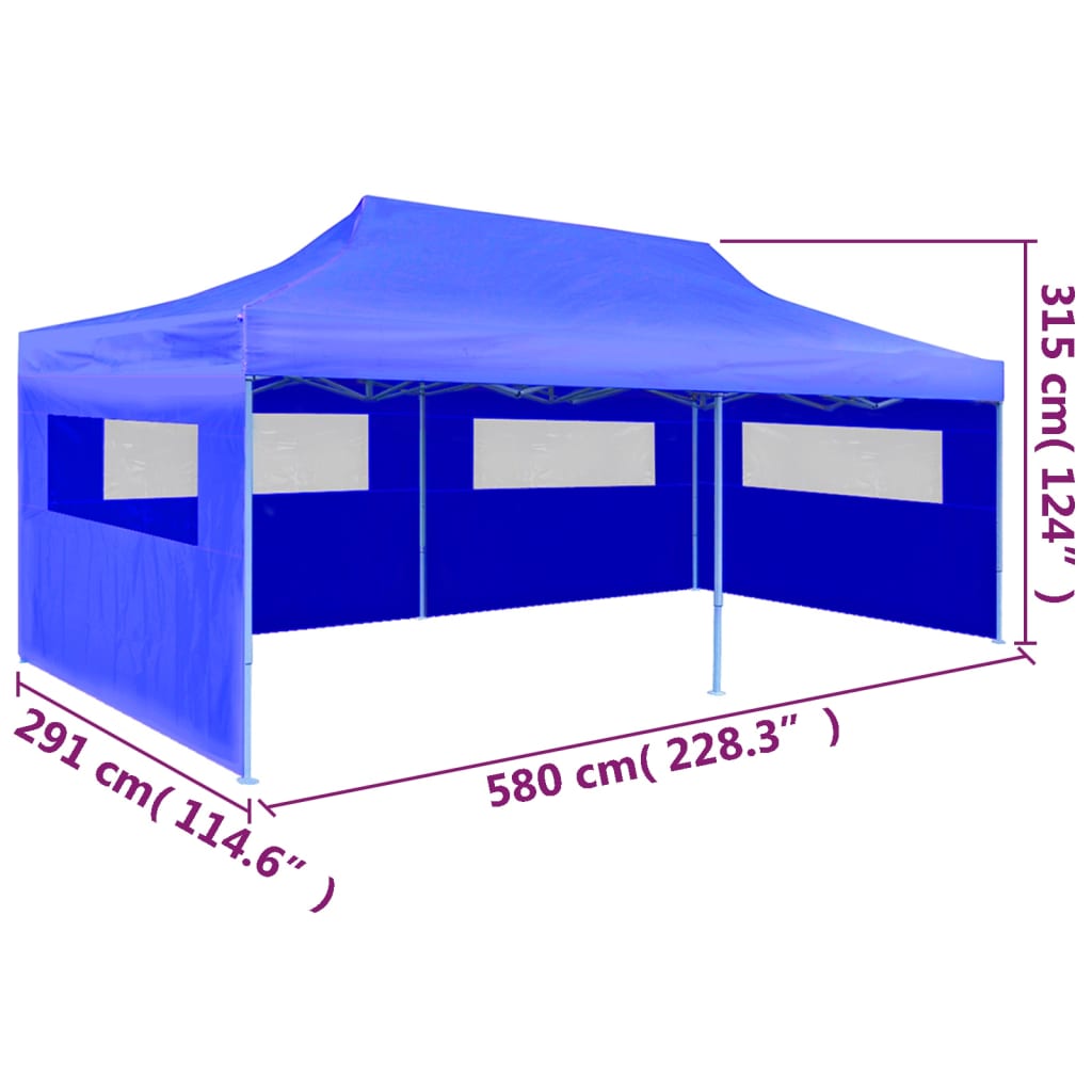 vidaXL kék összecsukható pavilon 3 x 6 m