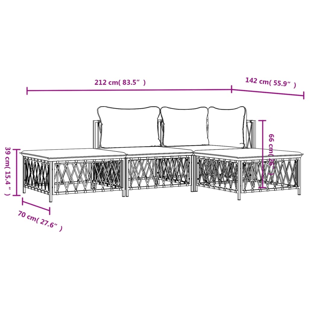 vidaXL 4 részes antracitszürke acél kerti ülőgarnitúra párnákkal