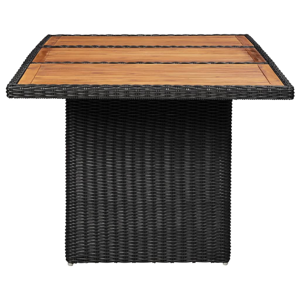 vidaXL fekete polyrattan kerti étkezőasztal 200 x 100 x 74 cm