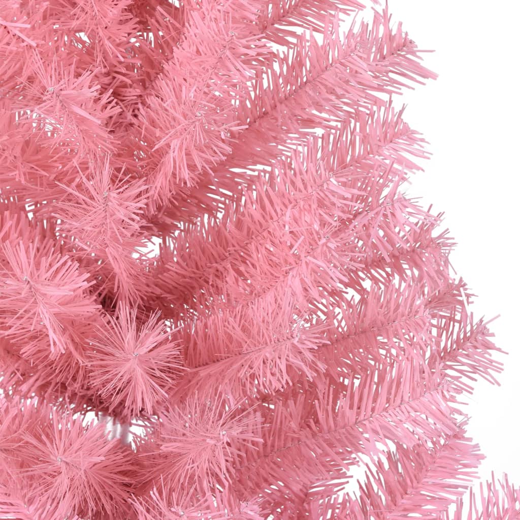 vidaXL rózsaszín PVC fél műkarácsonyfa állvánnyal 150 cm