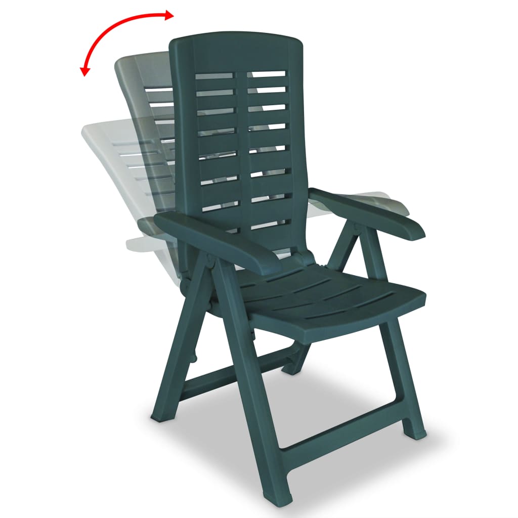 vidaXL 6 db zöld dönthető műanyag kerti szék