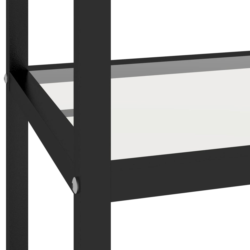 vidaXL átlátszó-fekete edzett üveg tálalóasztal 100 x 36 x 90 cm