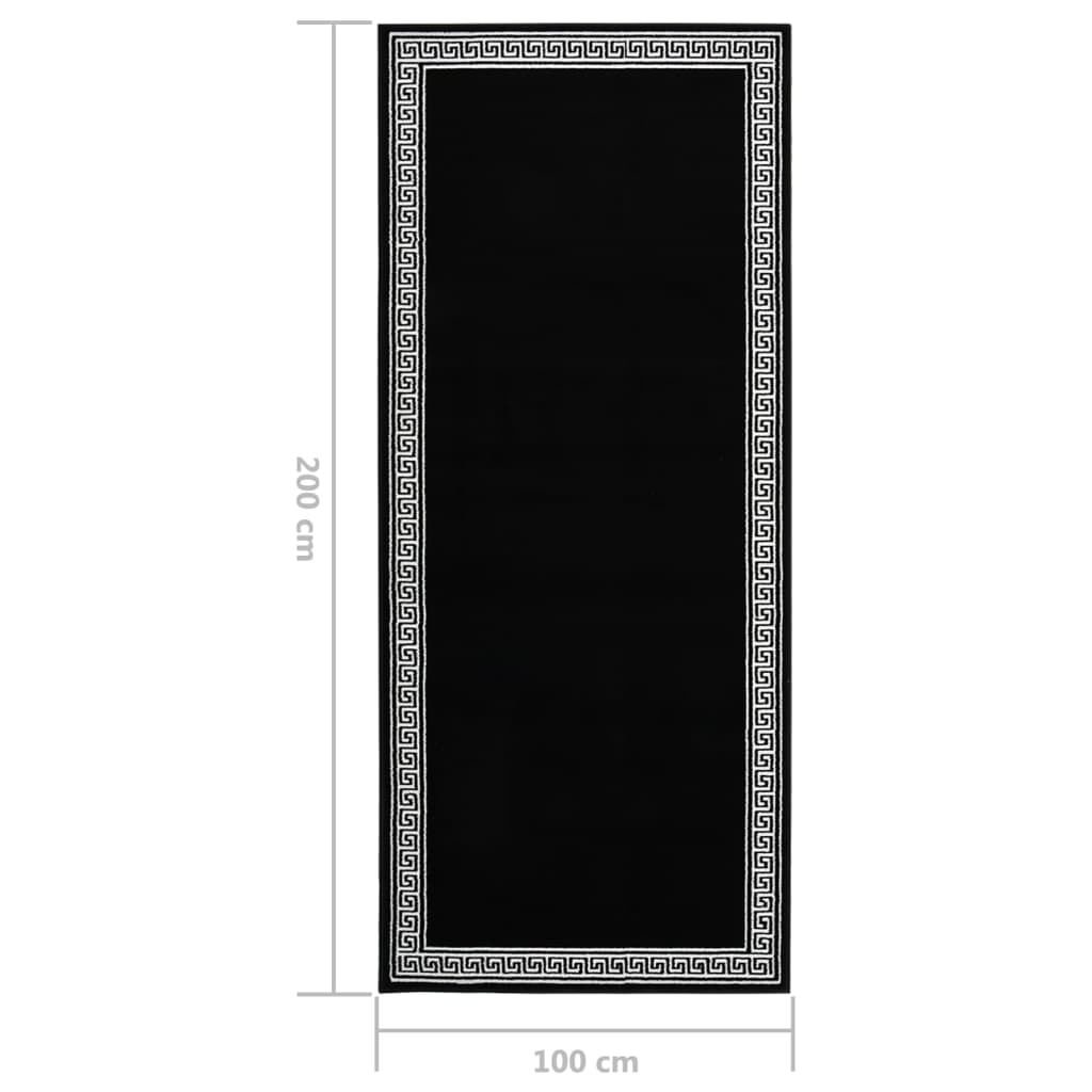vidaXL mintás fekete BCF futószőnyeg 100 x 200 cm