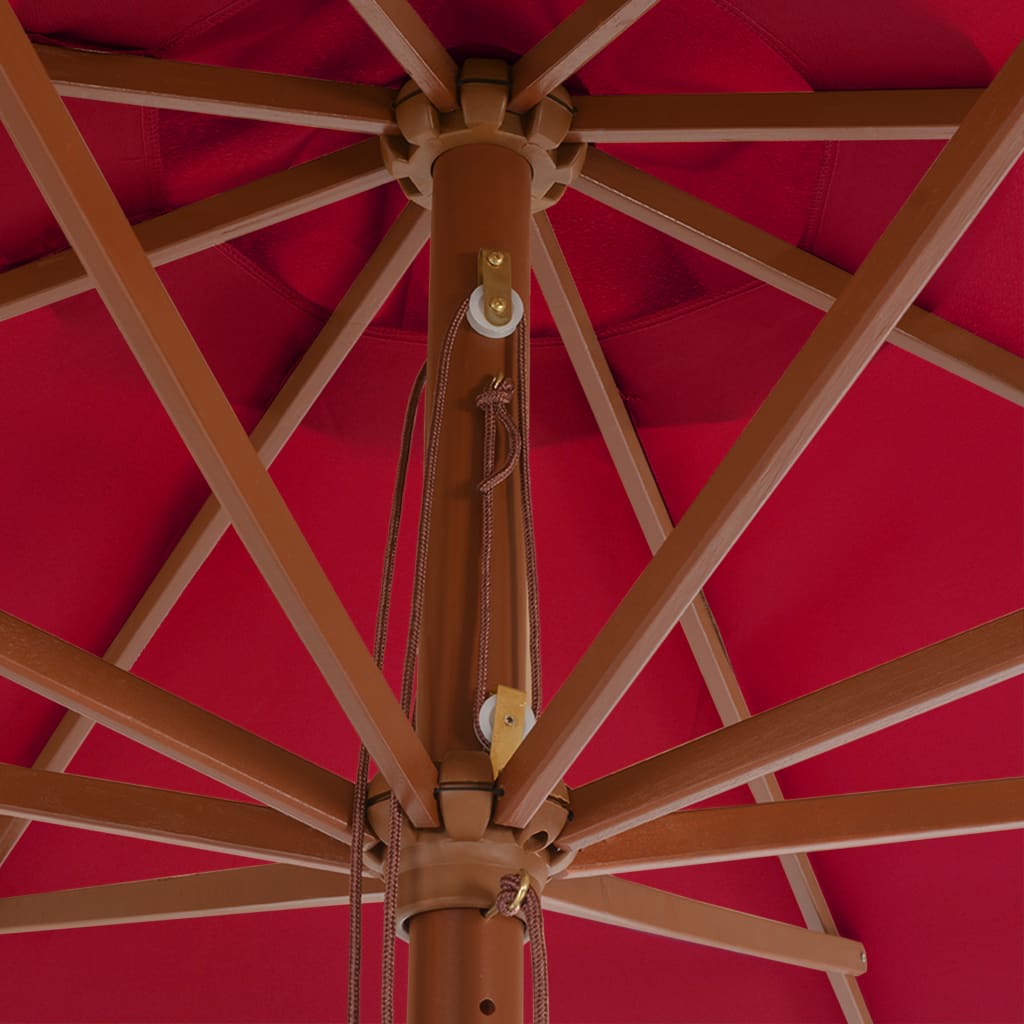 vidaXL burgundi vörös kültéri napernyő farúddal 350 cm