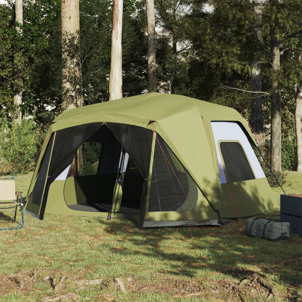 vidaXL 10 személyes zöld gyorskioldó vízálló családi sátor
