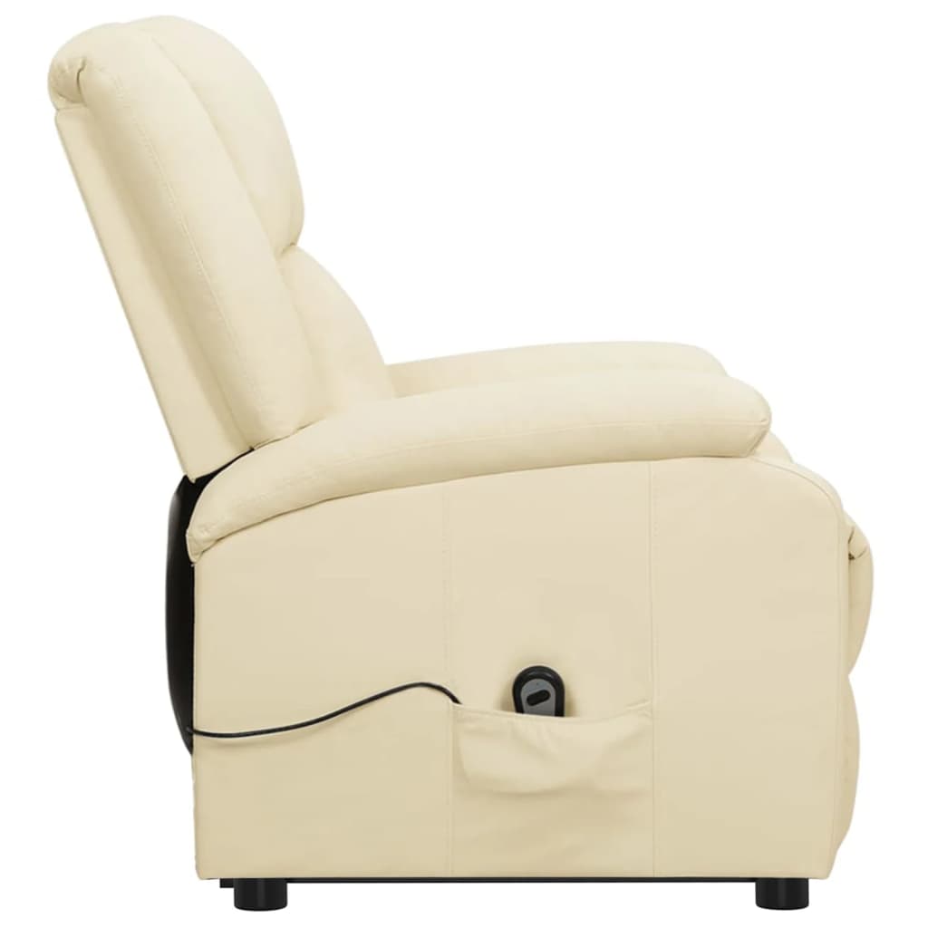 vidaXL krémszínű műbőr felállást segítő fotel