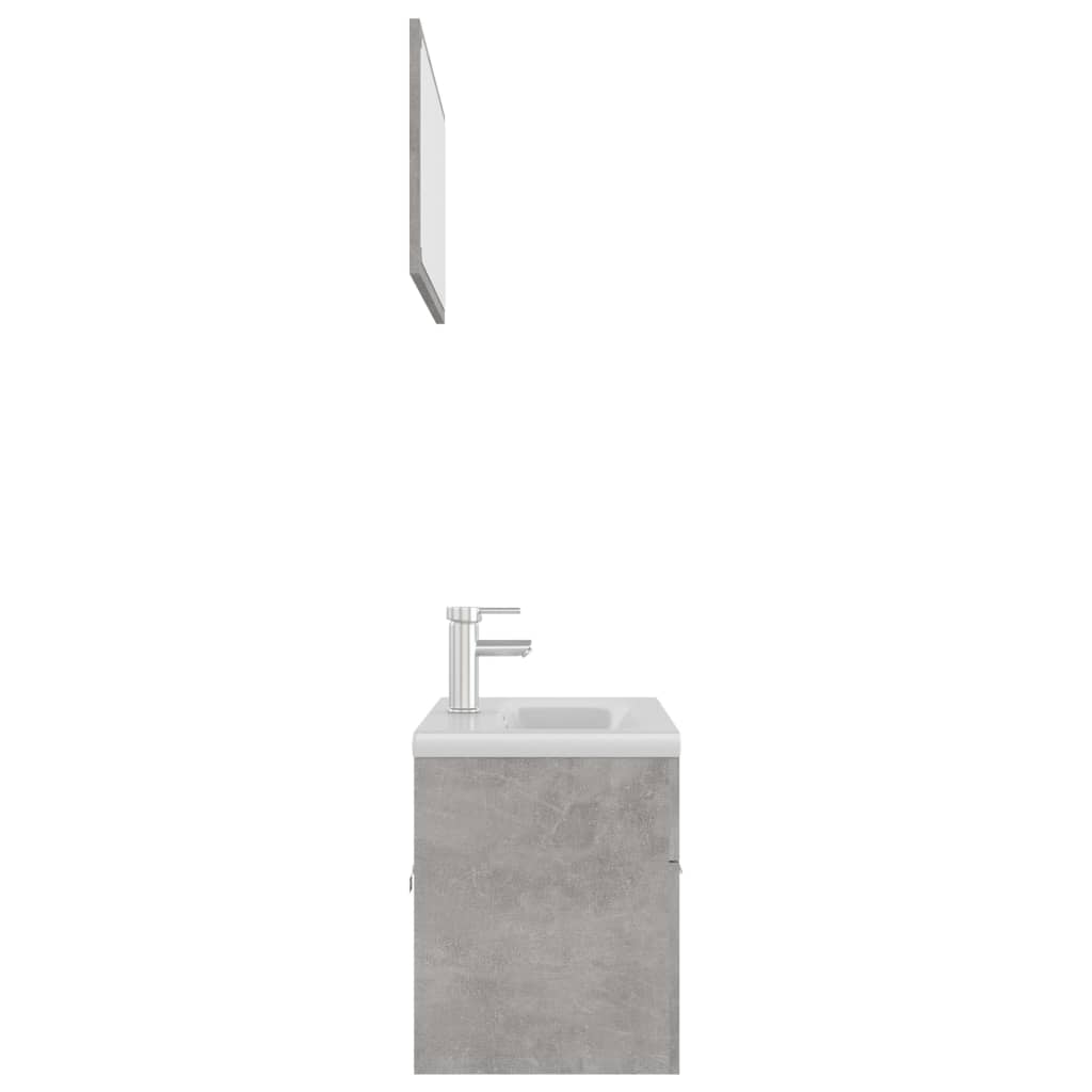 vidaXL betonszürke forgácslap fürdőszobai bútorszett