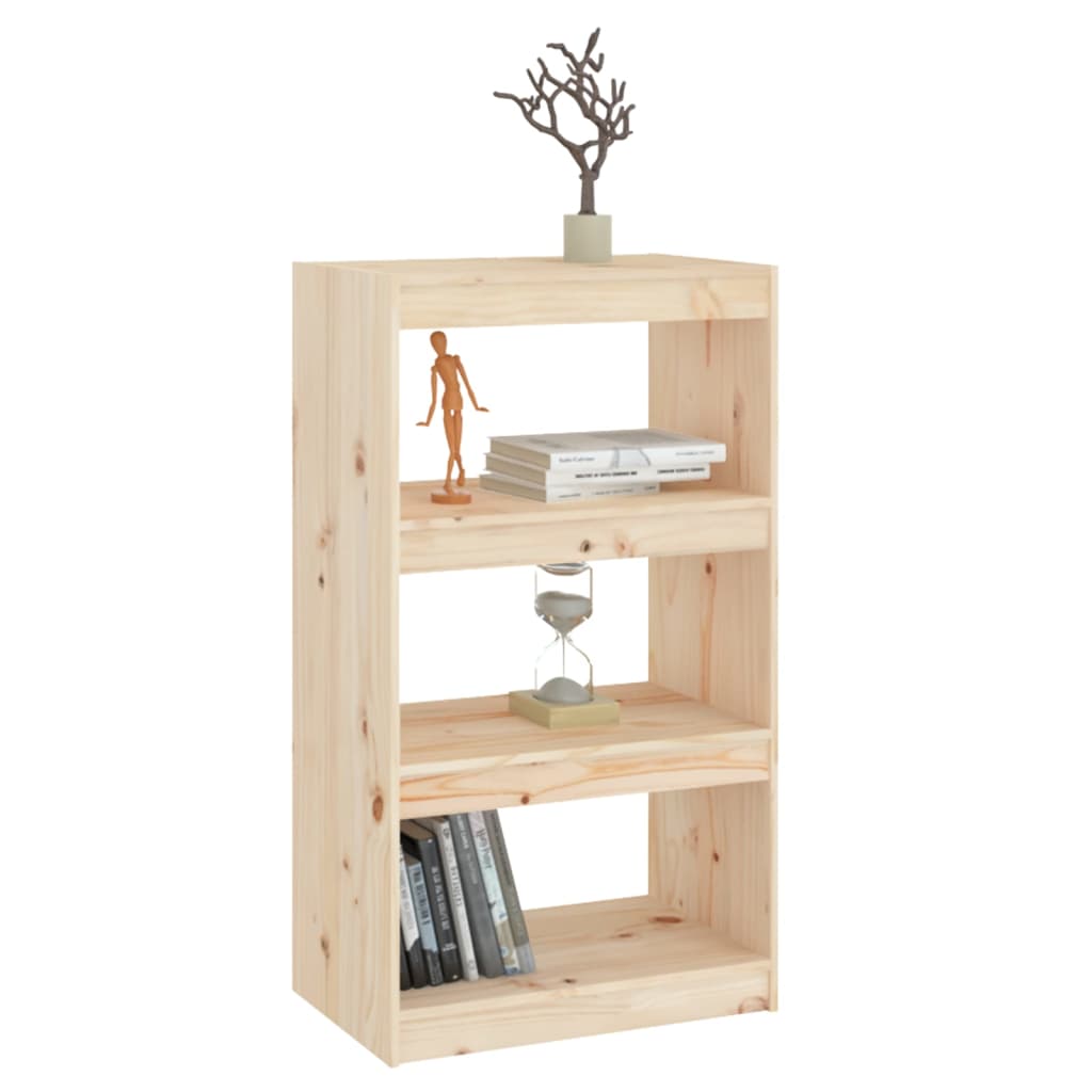 vidaXL tömör fenyőfa könyvszekrény/térelválasztó 60 x 30 x 103,5 cm