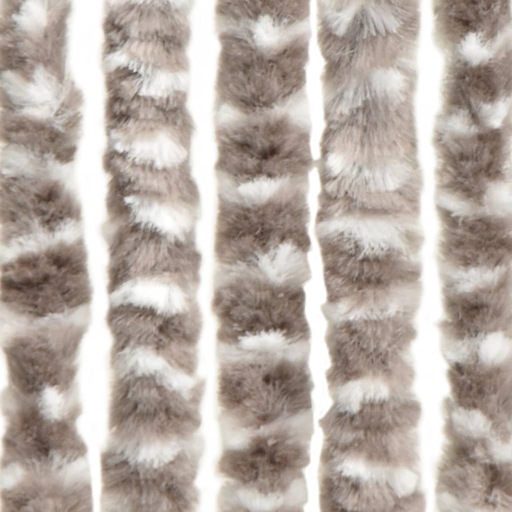 vidaXL tópszínű és fehér zsenília rovarfüggöny 56 x 185 cm