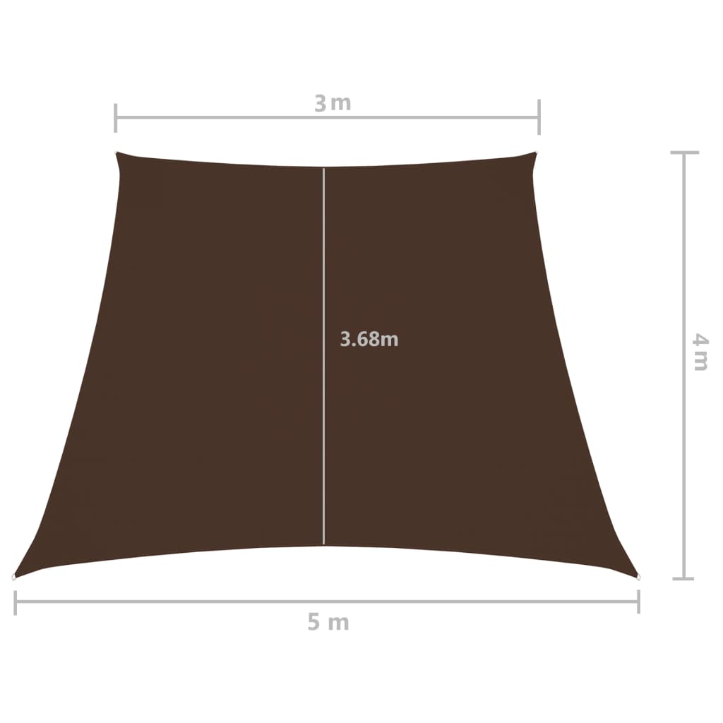 vidaXL barna trapéz alakú oxford-szövet napvitorla 3/5 x 4 m