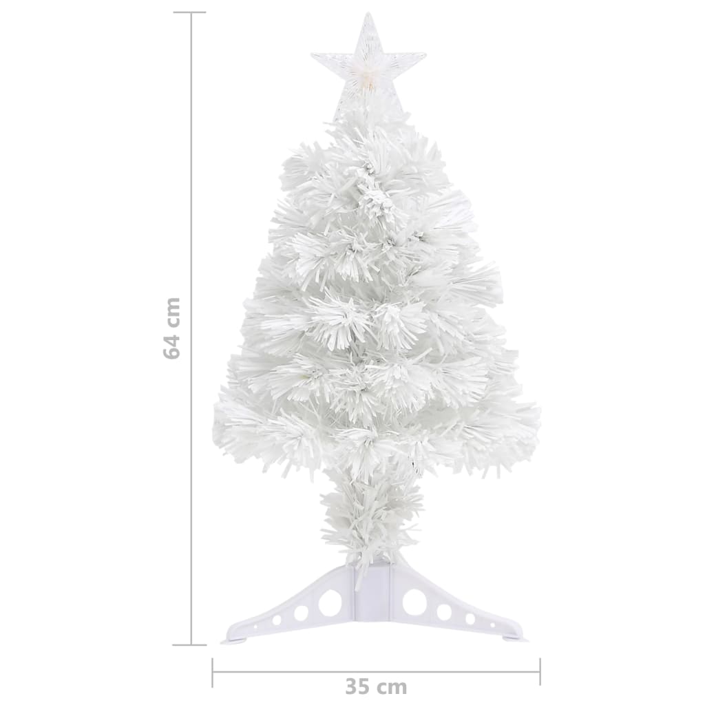 vidaXL fehér száloptikás megvilágított műkarácsonyfa 64 cm