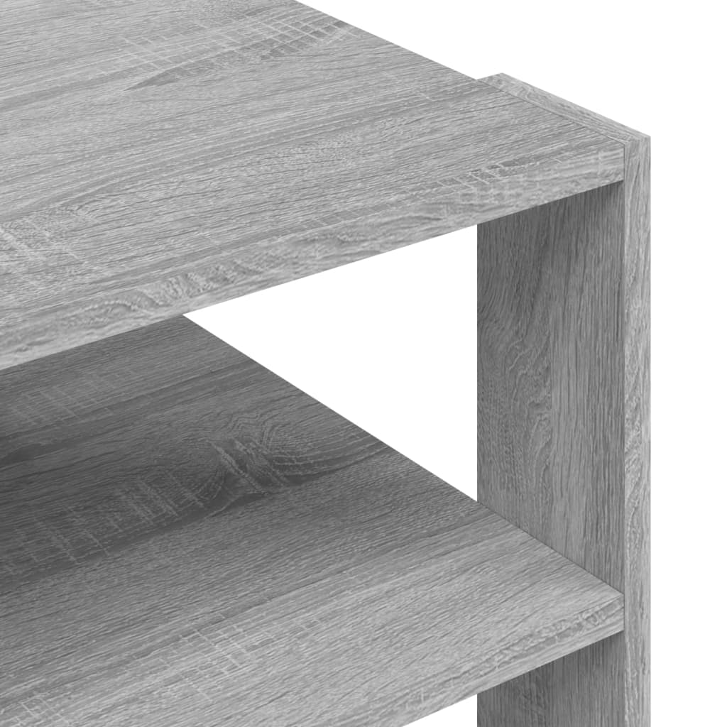 vidaXL szürke sonoma színű szerelt fa dohányzóasztal 59,5x59,5x40 cm