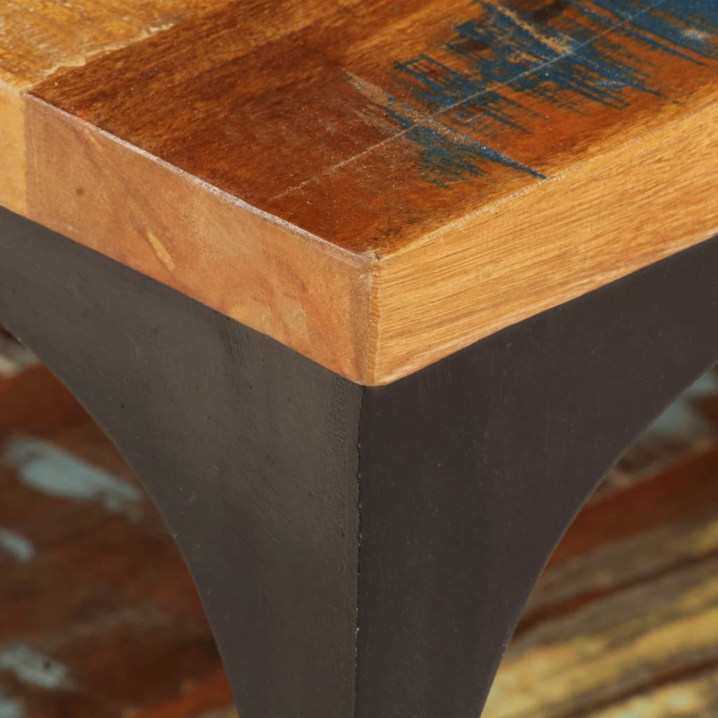 vidaXL tömör újrahasznosított fa dohányzóasztal polccal 100x60x35 cm