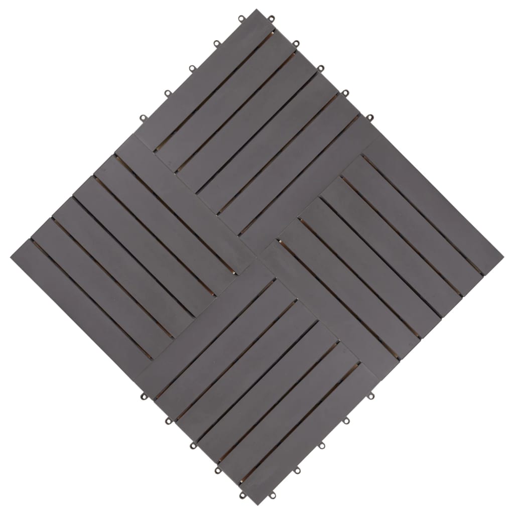 vidaXL 20 darab antikolt szürke tömör akácfa padlólap 30 x 30 cm