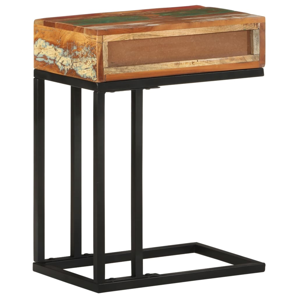 vidaXL U-alakú tömör újrahasznosított fa kisasztal 45 x 30 x 61 cm