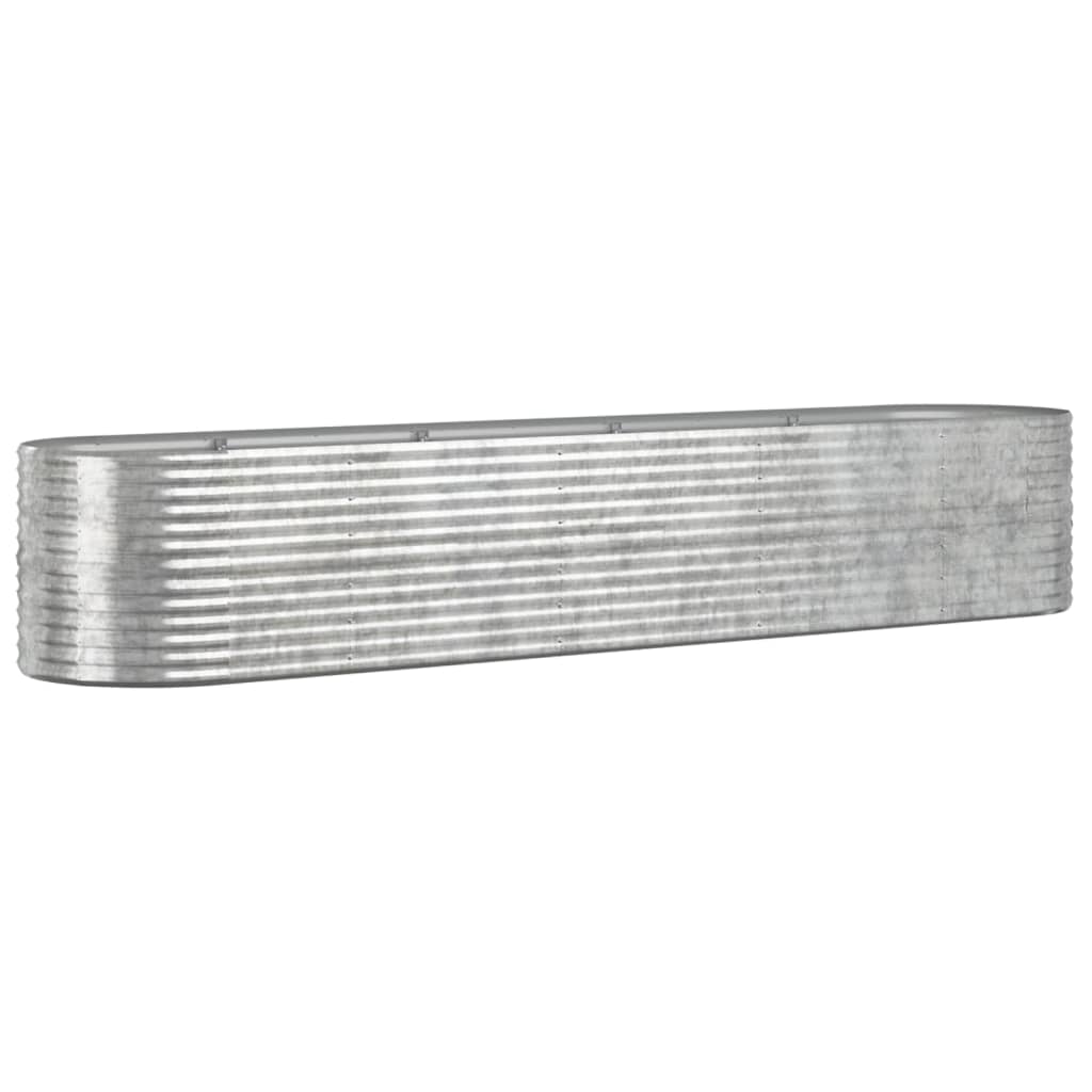vidaXL ezüstszínű porszórt acél kerti magaságyás 368x80x68 cm