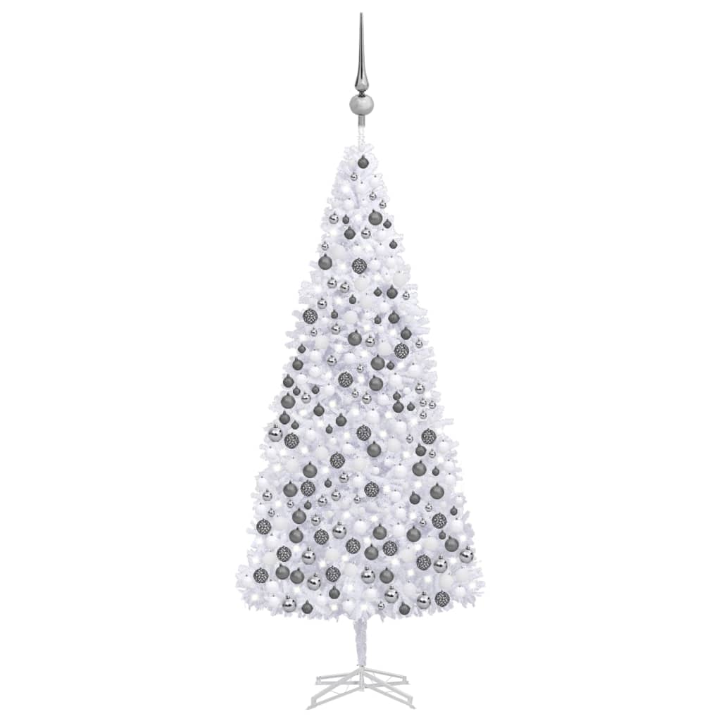 vidaXL fehér megvilágított műkarácsonyfa gömb szettel 500 cm
