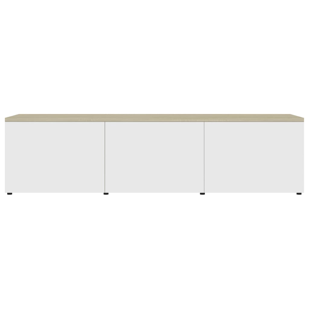 vidaXL fehér és sonoma tölgy színű forgácslap TV-szekrény 120 x 34 x 30 cm
