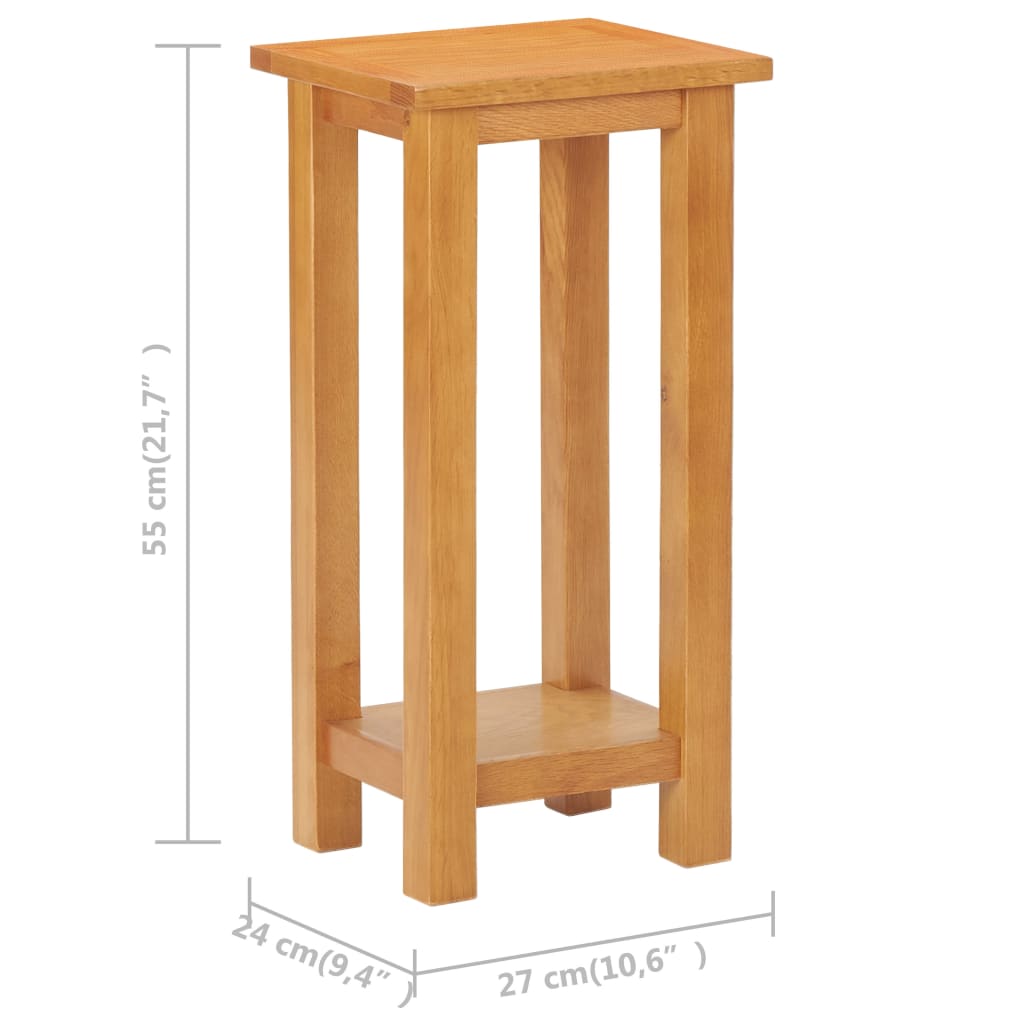 vidaXL tömör tölgyfa kisasztal 27 x 24 x 55 cm