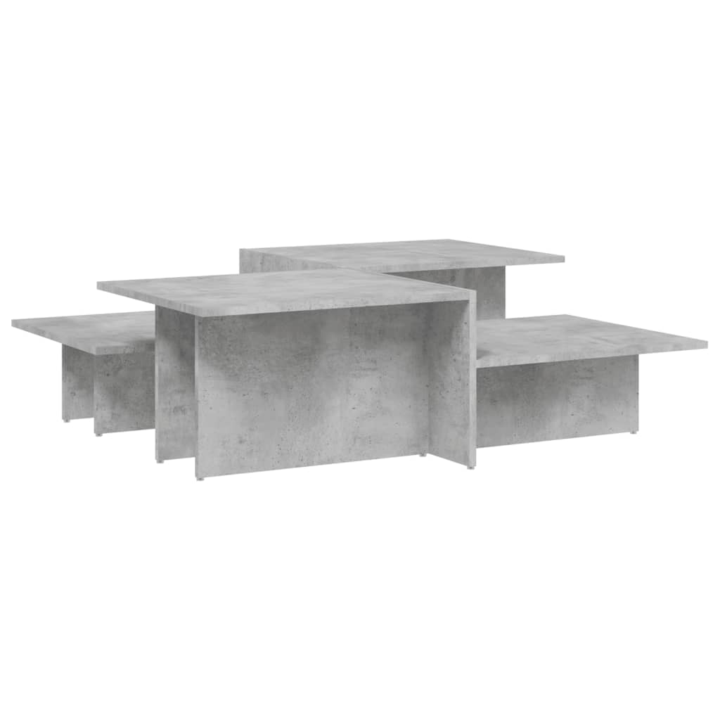 vidaXL 2 db betonszürke szerelt fa dohányzóasztal