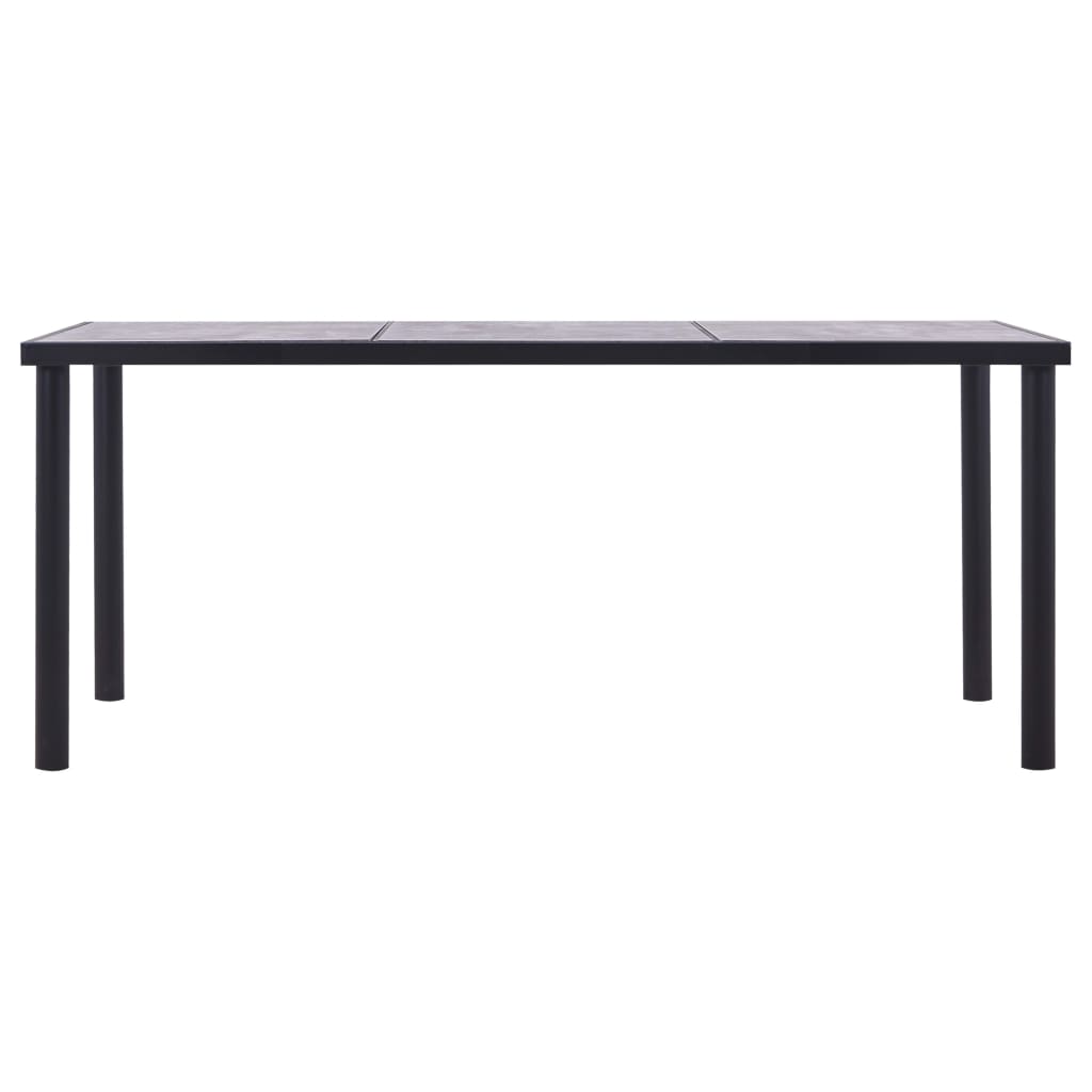 vidaXL fekete és betonszürke MDF étkezőasztal 180 x 90 x 75 cm
