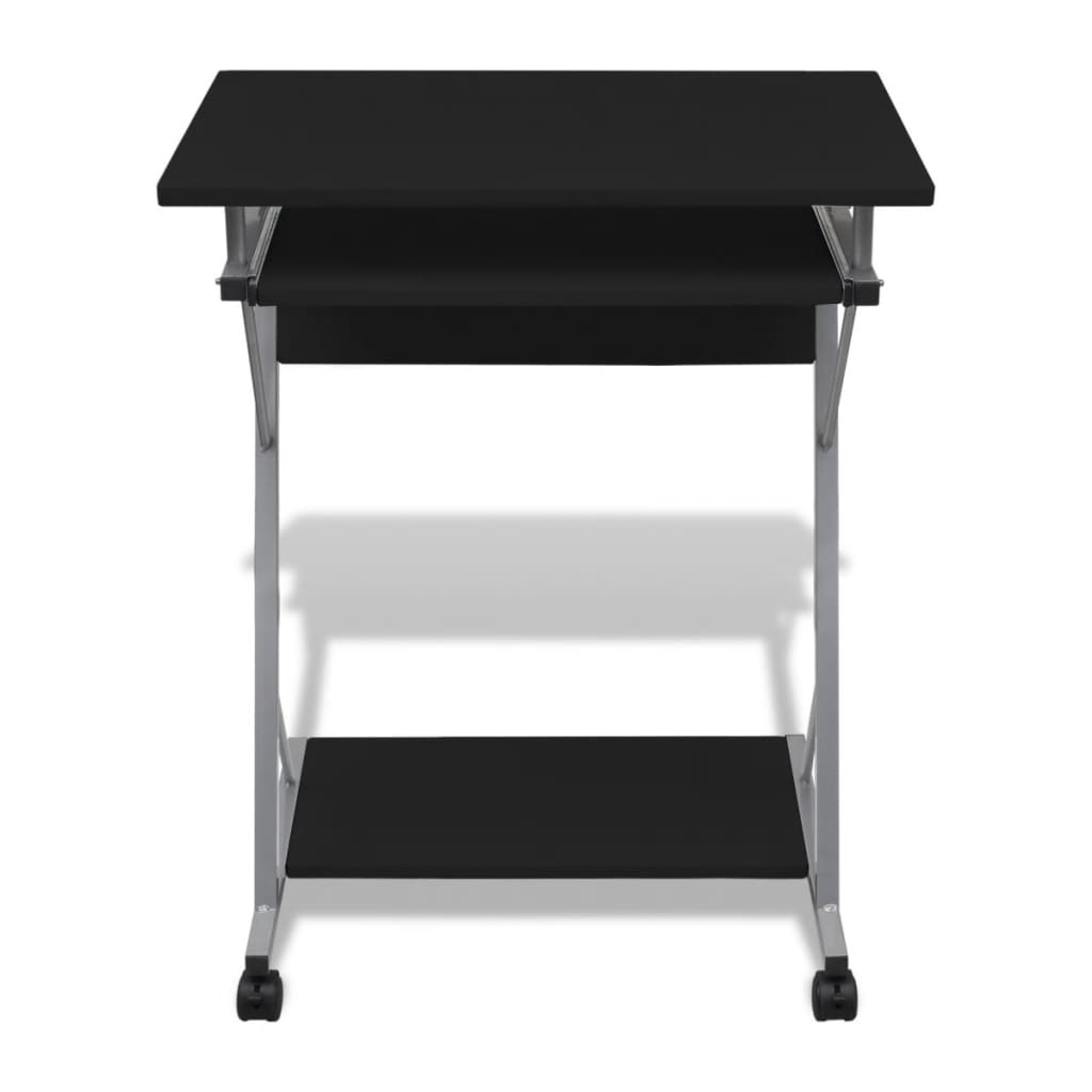 vidaXL Számítógépes íróasztal kihuzható tálcás íróasztal Fekete
