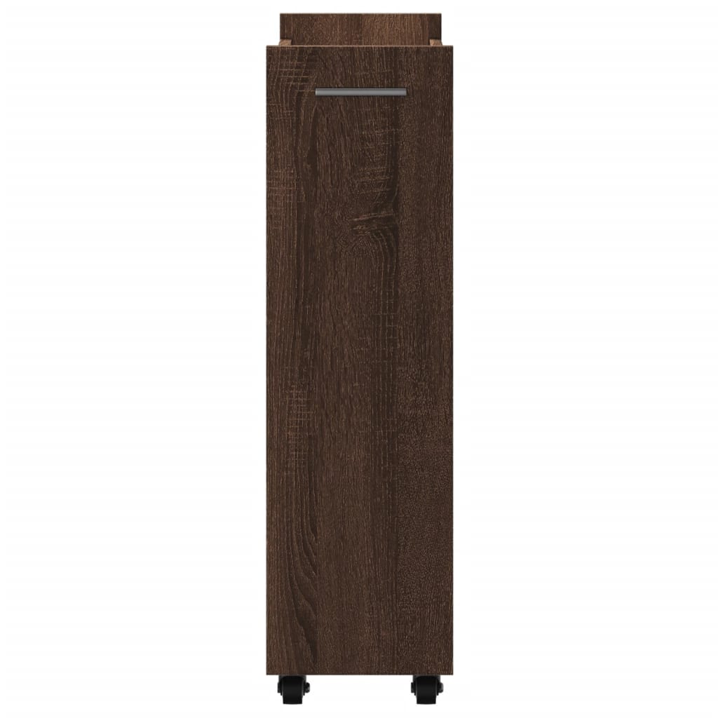 vidaXL barna tölgy színű szerelt fa szekrény kerekekkel 60x22x79 cm