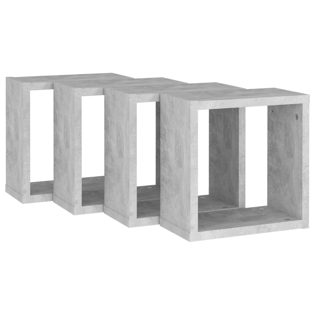 vidaXL 4 db betonszürke fali kockapolc 30 x 15 x 30 cm