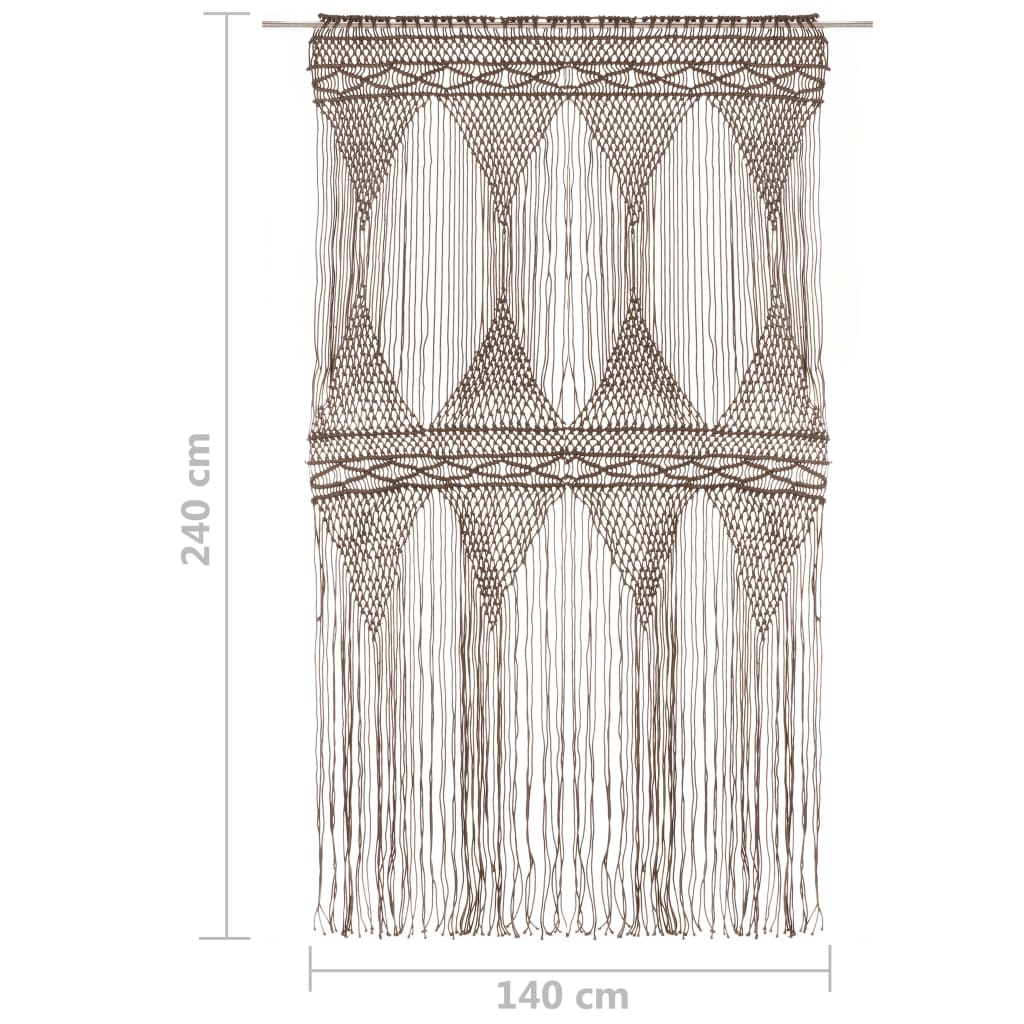 vidaXL tópszínű makramé pamutfüggöny 140 x 240 cm