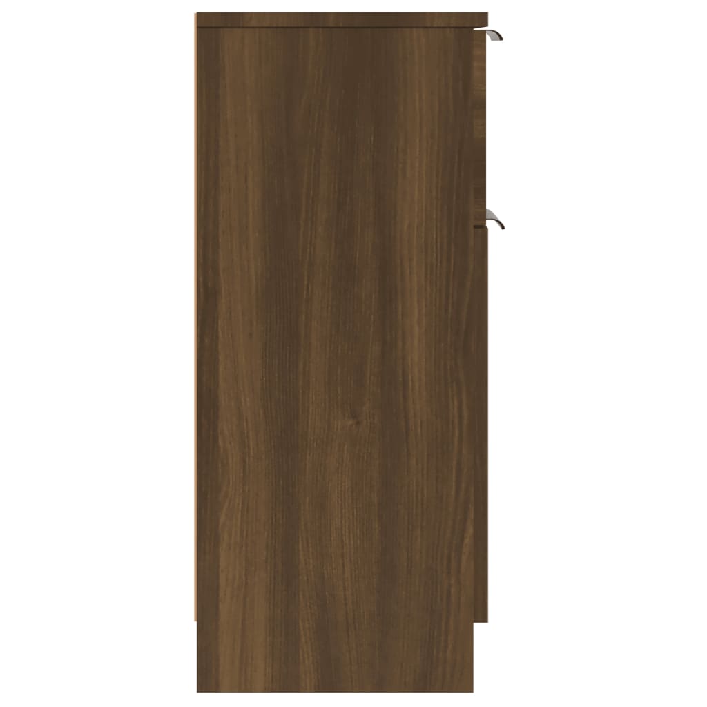 vidaXL 2 db barna tölgy színű szerelt fa tálalószekrény 30x30x70 cm