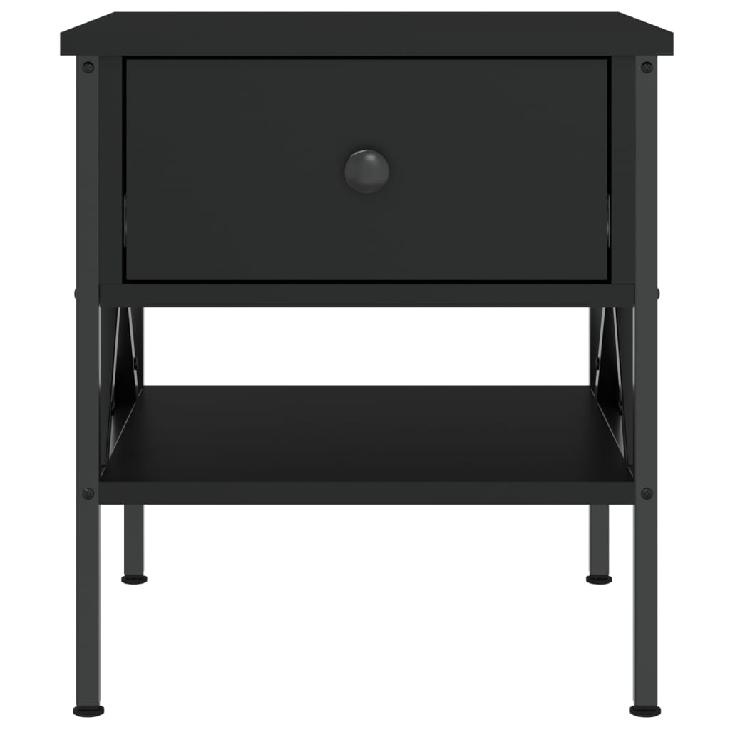 vidaXL fekete szerelt fa ágy melletti asztal 40 x 42 x 45 cm