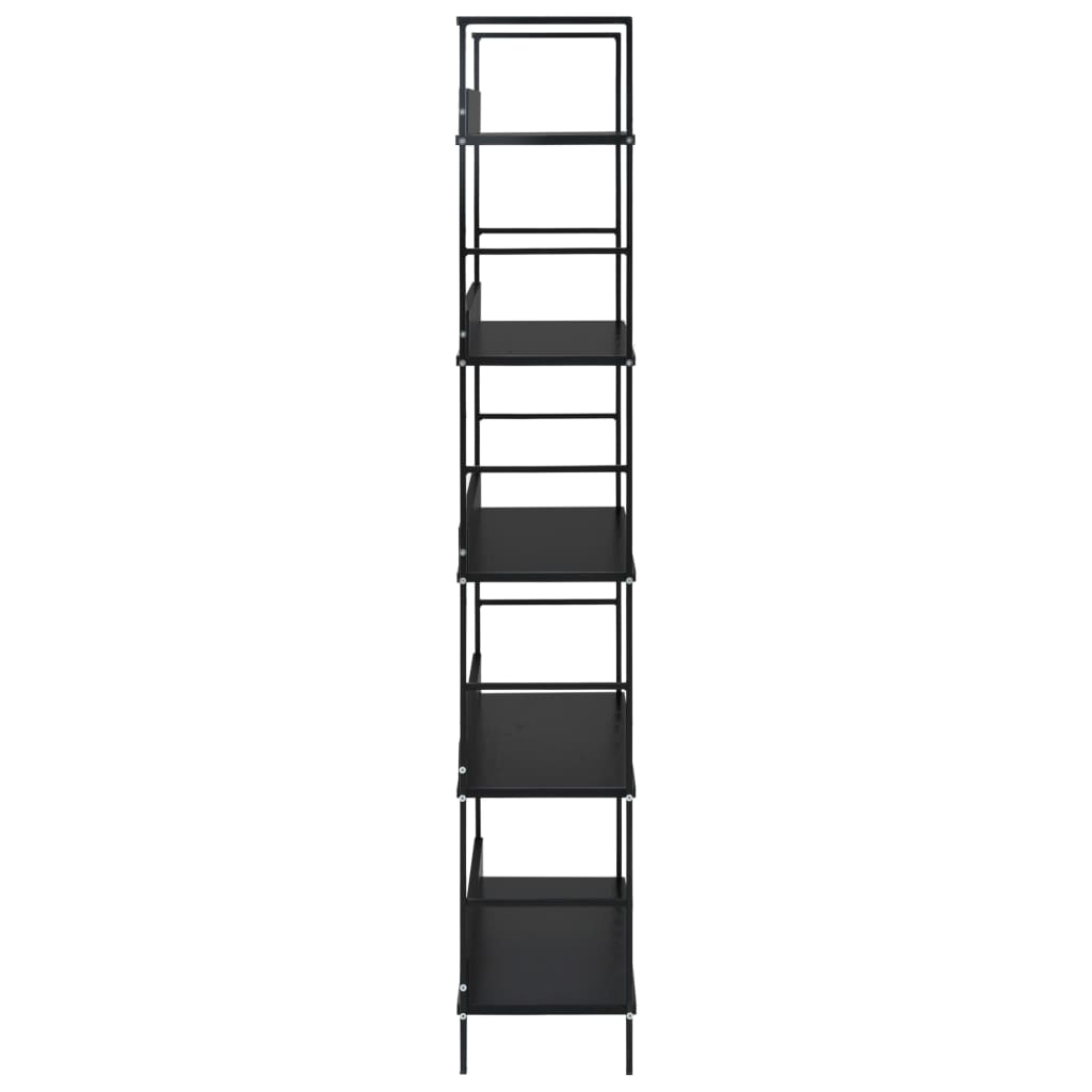 vidaXL 5 szintes fekete szerelt fa könyvespolc 60 x 27,6 x 158,5 cm