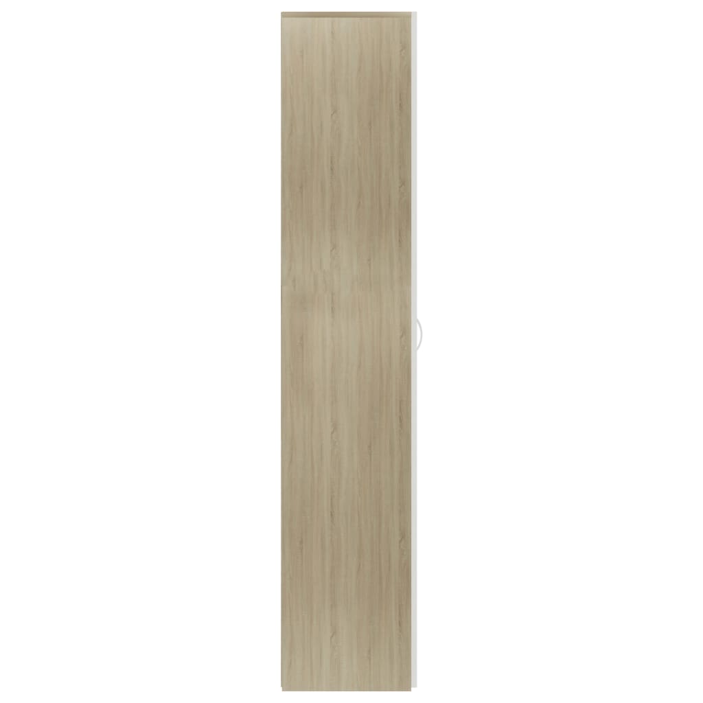 vidaXL fehér és sonoma-tölgy szerelt fa cipőszekrény 80x35,5x180 cm