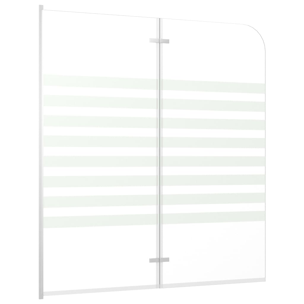 vidaXL átlátszó csíkos edzett üveg kádparaván 120 x 140 cm
