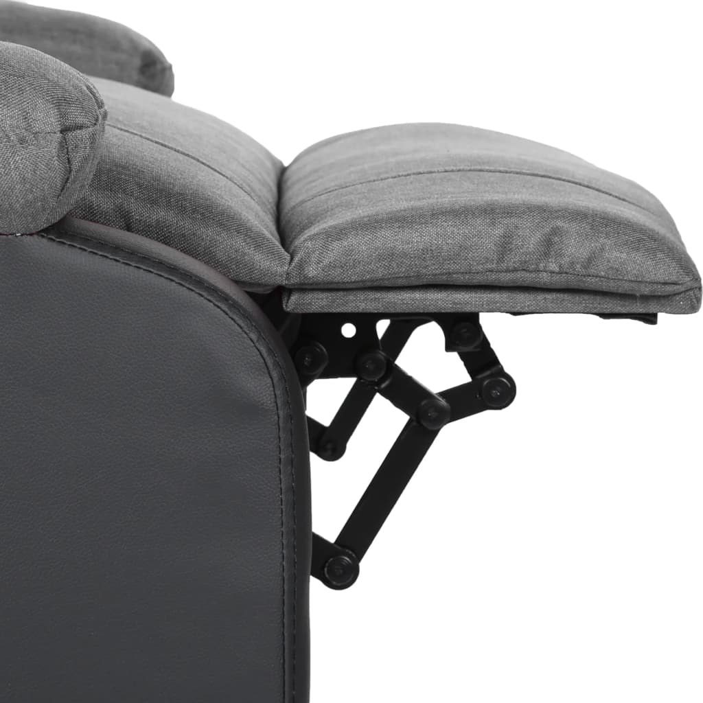 vidaXL világosszürke műbőr és szövet dönthető fotel