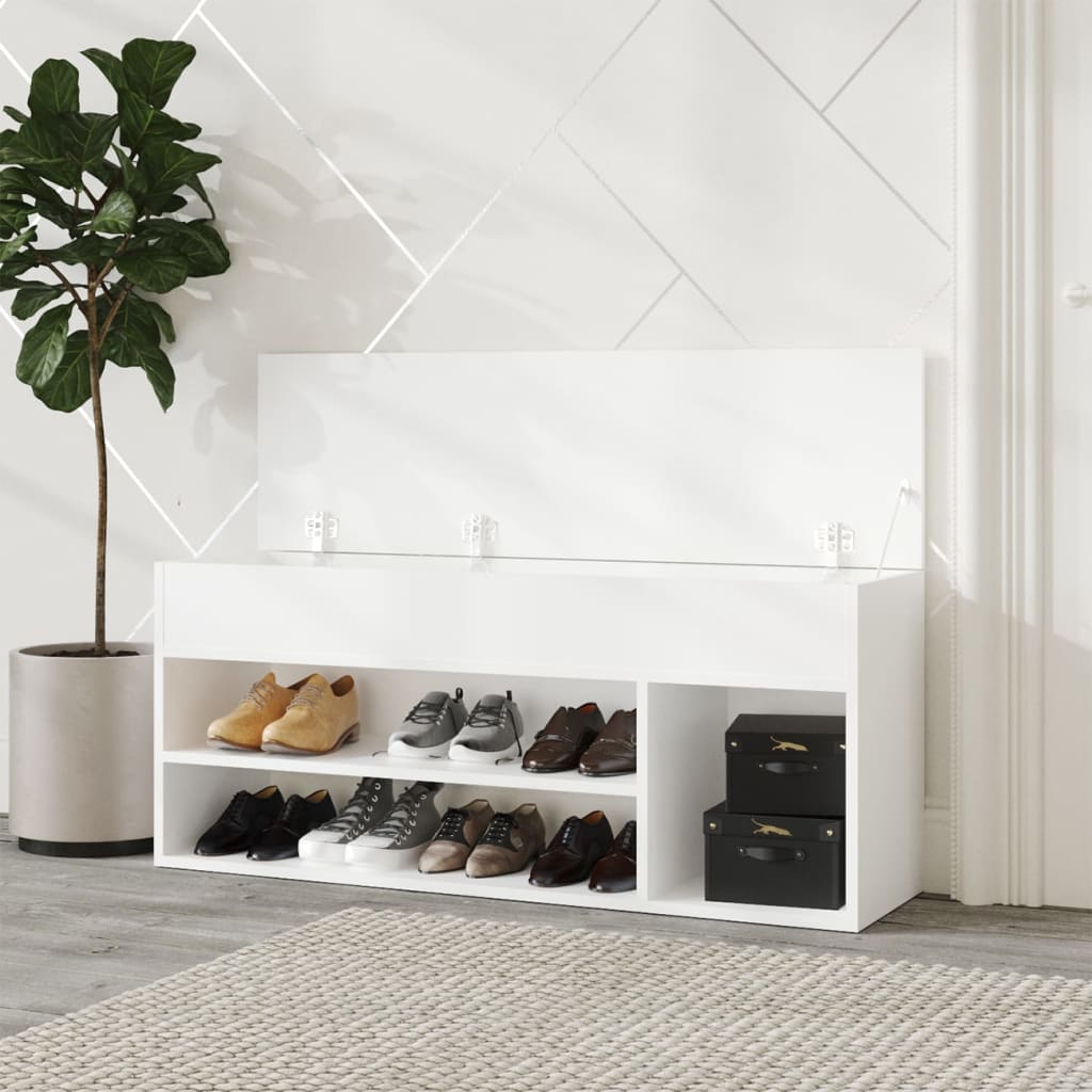 vidaXL fehér forgácslap cipőtároló pad 105 x 30 x 45 cm