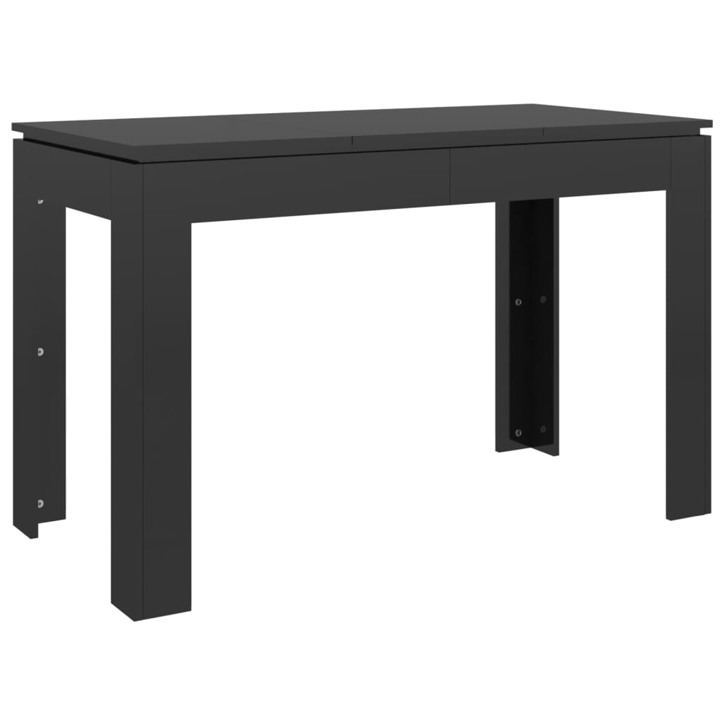 vidaXL magasfényű fekete forgácslap étkezőasztal 120 x 60 x 76 cm